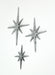 Silver - Image 2 - Set of 3 Silver Finish Cast Iron 8-Pointed Atomic Starburst Wall Hangings Mid Century Modern Décor Stars: