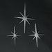 Silver - Image 3 - Set of 3 Silver Finish Cast Iron 8-Pointed Atomic Starburst Wall Hangings Mid Century Modern Décor Stars: