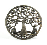 Cast Iron Tree of Life Decorative Wall-Mounted Garden Hose Hanger - Stylish Outdoor Hose Holder Décor with a 12-Inch Diameter