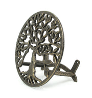 Cast Iron Tree of Life Decorative Wall-Mounted Garden Hose Hanger - Stylish Outdoor Hose Holder Décor with a 12-Inch Diameter