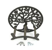 Cast Iron Tree of Life Decorative Wall-Mounted Garden Hose Hanger - Stylish Outdoor Hose Holder Décor with a 12-Inch Diameter
