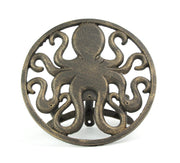 Bronze - Image 5 - Cast Iron 12 inch Octopus Decorative Wall Mounted Hanging Garden Hose Hanger Bronze Finish - 125 ft Hose