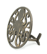 Bronze - Image 3 - Cast Iron 12 inch Octopus Decorative Wall Mounted Hanging Garden Hose Hanger Bronze Finish - 125 ft Hose