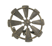 Bronze Finish Cast Iron Farmhouse Windmill Decorative Wall Mounted Garden Hose Hanger Outdoor Hose Holder Decor - 12 Inches