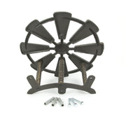 Bronze Finish Cast Iron Farmhouse Windmill Decorative Wall Mounted Garden Hose Hanger Outdoor Hose Holder Decor - 12 Inches