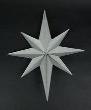Set of 3 Exquisite Mid-Century Modern Galvanized Zinc Finish 8 Pointed Compass Star Wall Hangings - Metal Sculptures for