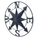 Blue - Image 3 - Distressed Dark Blue Metal Nautical Compass Rose Wall Hanging - Vintage Coastal Seaside Charm - 24 Inches in