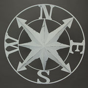 White - Image 9 - Distressed White Finish Metal Nautical Compass Rose Wall Hanging - Timeless Coastal Elegance for Your Home