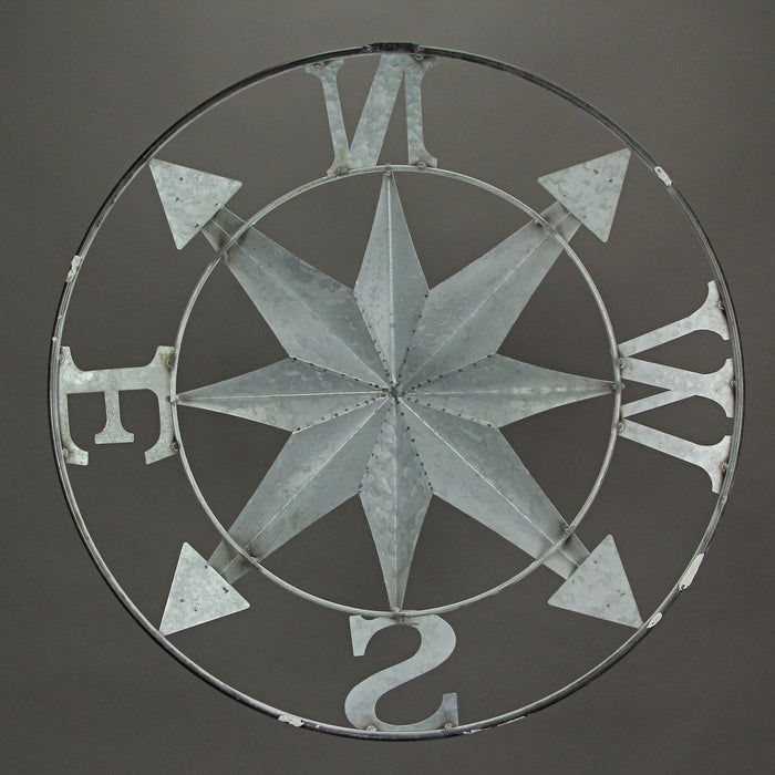 White - Image 10 - Distressed White Finish Metal Nautical Compass Rose Wall Hanging - Timeless Coastal Elegance for Your Home