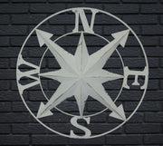 White - Image 5 - Distressed White Finish Metal Nautical Compass Rose Wall Hanging - Timeless Coastal Elegance for Your Home