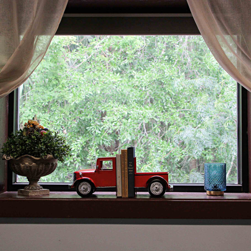 Red - Image 5 - Vintage Pickup Truck Metal Bookends with Weathered Red Finish - Charming Front and Back Design - Perfect for