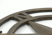 Antique Bronze Finish Cast Iron Nautical Compass Rose Wall Décor - Coastal Elegance for Bedrooms, Hallways, Porches, or