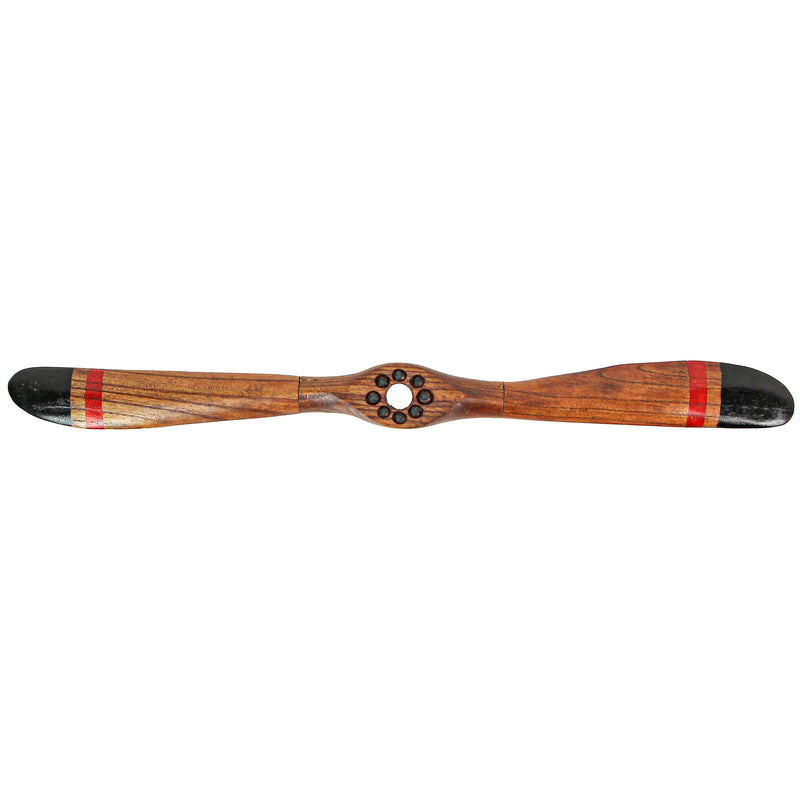 24 Inch - Image 1 - Hand-Carved Vintage Distressed Brown Wooden Airplane Propeller Wall Sculpture - Timeless Prop Plane