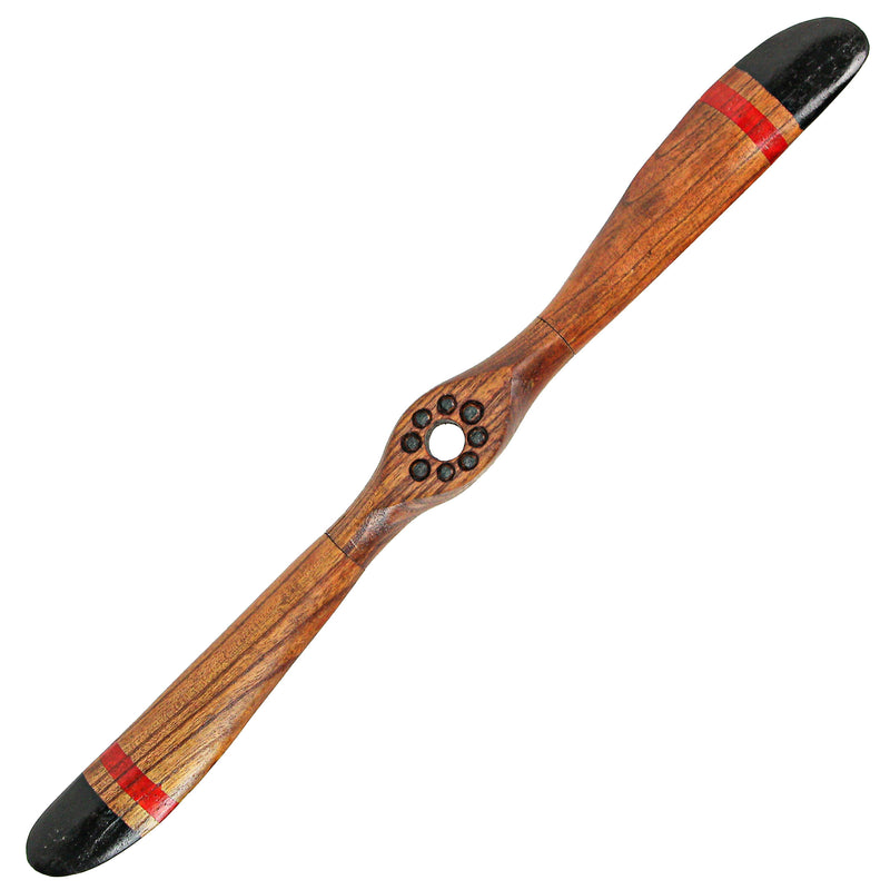 24 Inch - Image 2 - Hand-Carved Vintage Distressed Brown Wooden Airplane Propeller Wall Sculpture - Timeless Prop Plane