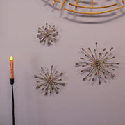 Gold - Image 4 - Set of 3 Gold Finish Teardrop Crystal Jeweled Rhinestone Starburst Metal Wall Hangings Art Decorative