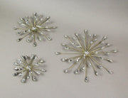 Gold - Image 2 - Set of 3 Gold Finish Teardrop Crystal Jeweled Rhinestone Starburst Metal Wall Hangings Art Decorative