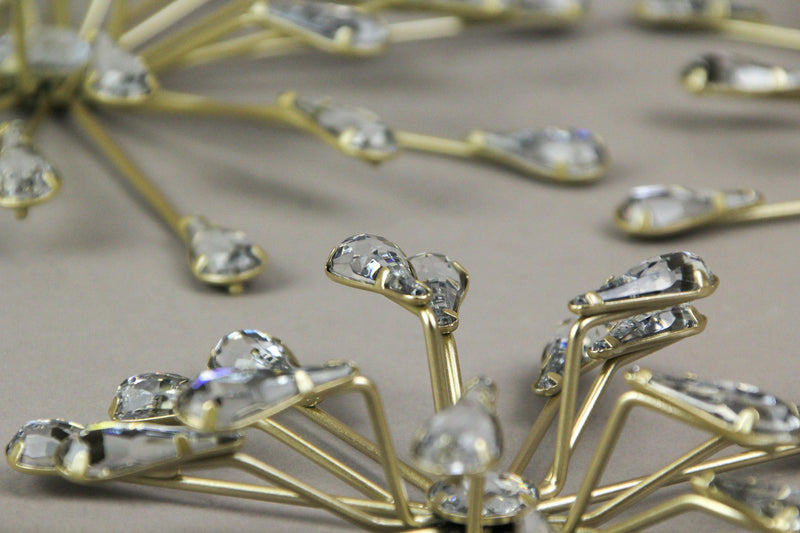 Set of 6 Starburst Wall Sculptures, Gold Crystal, 6 to 12 Inch Diameter Image 3