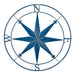 Blue - Image 1 - Aegean Blue Distressed Finish Large Metal Nautical Compass Rose Wall Art Sculpture - Beautiful Coastal