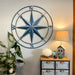 Blue - Image 4 - Aegean Blue Distressed Finish Large Metal Nautical Compass Rose Wall Art Sculpture - Beautiful Coastal