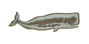 Majestic Right-Facing Sperm Whale Wooden Wall Art: Coastal or Nautical Decor with Rustic Galvanized Metal Accents - 21 Inches