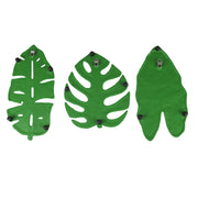 Set of 3 Aged Green Cast Iron Tropical Leaf Kitchen Trivets - Practical, Stylish, and Versatile - Perfect for Table Decor and