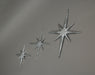 Silver - Image 2 - Set of 3 Large Metallic Silver Cast Iron 8 Pointed Star Starburst Wall Hangings - Mid Century Modern Décor