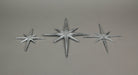 Silver - Image 3 - Set of 3 Large Metallic Silver Cast Iron 8 Pointed Star Starburst Wall Hangings - Mid Century Modern Décor