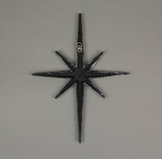 Silver - Image 4 - Set of 3 Large Metallic Silver Cast Iron 8 Pointed Star Starburst Wall Hangings - Mid Century Modern Décor