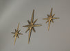 Gold - Image 2 - Large Set of 3 Metallic Gold Cast Iron Starburst Wall Hangings Mid Century Modern Décor 8 Pointed Stars