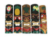 Multicolor - 5 - 20 Inch - Image 1 - Set of 5 Hand-Carved Polynesian-Style Decorative Tiki Masks - Colorful Tropical Wall