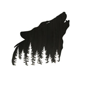 Rustic Lodge Decor: Black Howling Wolf Silhouette Cutout Metal Wall Sculpture- Easy Installation - Perfect for Mountain
