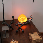 Resin Orange Snail Decorative Accent Lamp End Table or Night Stand Light Sculpture Lighting Decor - 9.75 Inches Long - Add a