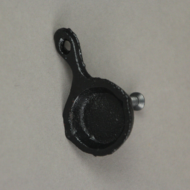 Set of 6 Black Mini Cast Iron Skillet Drawer Pulls - Decorative Kitchen Cabinet Knobs for Rustic Charm - Simple Installation