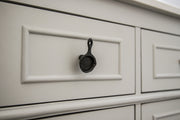 Set of 6 Black Mini Cast Iron Skillet Drawer Pulls - Decorative Kitchen Cabinet Knobs for Rustic Charm - Simple Installation