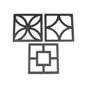 Set of 3 Black Cast Iron Mid Century Modern Breeze Block Trivets: Stylish Kitchen Counter Accents and Wall Art, Each 7.75