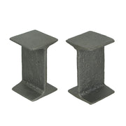 Pair of Cast Iron I-Beam Girder Bookends: Versatile Decorative Rustic Bookshelf Accessories for Mid-Century Modern Farmhouse