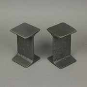 Pair of Cast Iron I-Beam Girder Bookends: Versatile Decorative Rustic Bookshelf Accessories for Mid-Century Modern Farmhouse