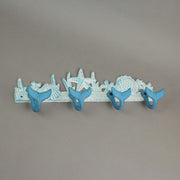 Blue And White Cast Iron Whale Tail Decorative Wall Hook Nautical Décor Sea Life Hanging Rack -15.5 Inches Long - Easy