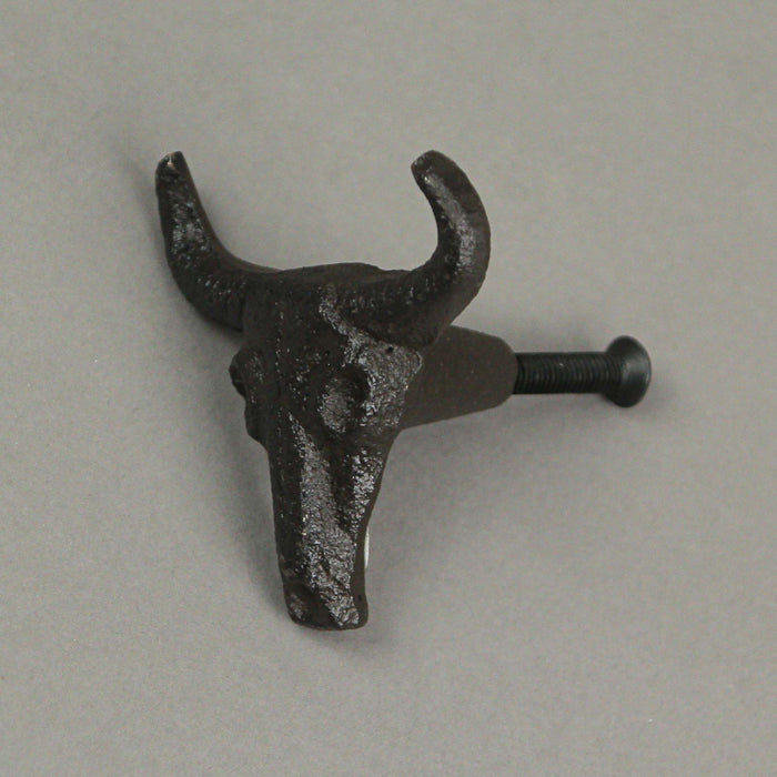 Set of 6 Cast Iron Steer Skull Drawer Pulls Western Home Decor Cabinet Knobs Image 12