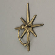 Zeckos Timeless Splendor - Antique Gold Cast Iron Decorative Starburst Door Knocker - Rustic Celestial Elegance to Give Your