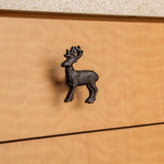 Set of 6 Rustic Brown Cast Iron Deer Drawer Pulls - Decorative Cabinet Knobs for a Charming Woodland Touch - Rustic Home