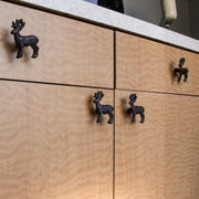 Set of 6 Rustic Brown Cast Iron Deer Drawer Pulls - Decorative Cabinet Knobs for a Charming Woodland Touch - Rustic Home