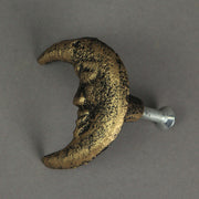 Gold - Image 12 - Set of 6 Gold Finish Cast Iron Crescent Moon Face Drawer Pulls - Decorative Cabinet Knobs for Celestial