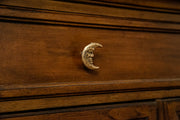 Gold - Image 7 - Set of 6 Gold Finish Cast Iron Crescent Moon Face Drawer Pulls - Decorative Cabinet Knobs for Celestial