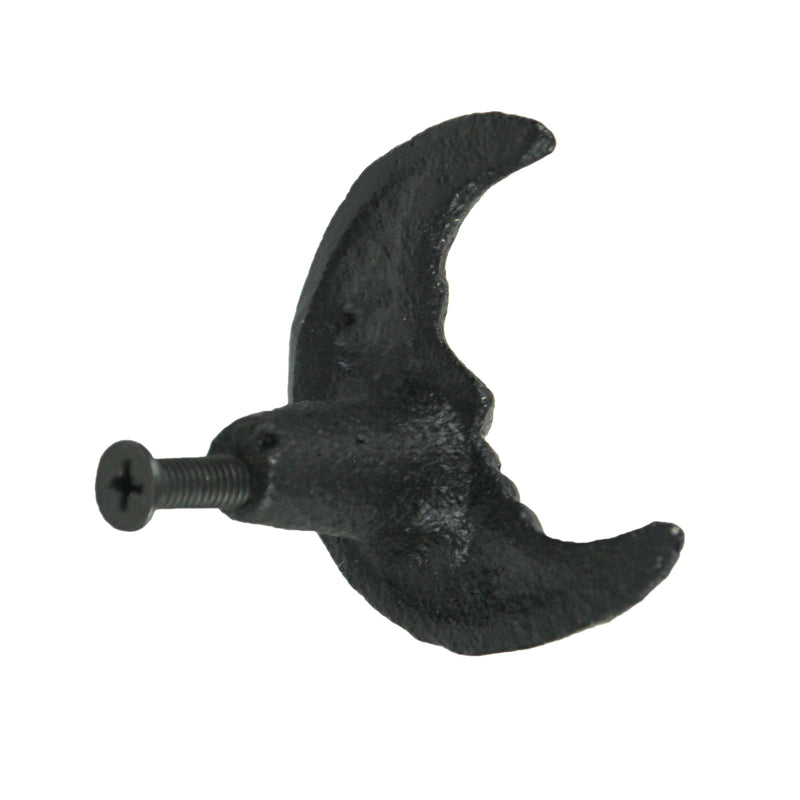 Black - Image 5 - Set of 6 Black Cast Iron Crescent Moon Face Drawer Pulls - Unique Celestial Decorative Knobs for Gothic