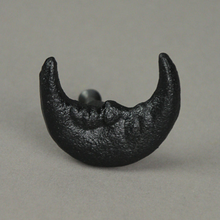 Black - Image 7 - Set of 6 Black Cast Iron Crescent Moon Face Drawer Pulls - Unique Celestial Decorative Knobs for Gothic