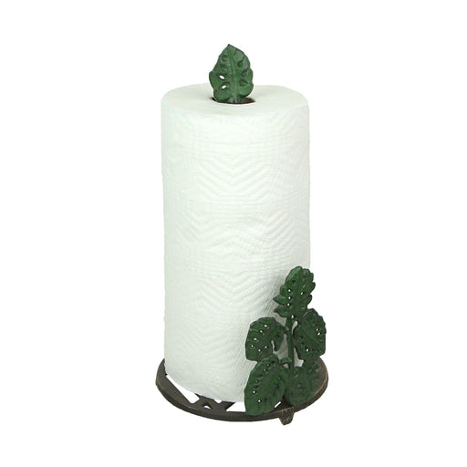 Green Cast Iron Monstera Leaf Design Countertop Paper Towel Holder - Easy Assembly - Adds Rustic Tropical Flair to Kitchen