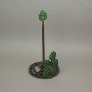 Green Cast Iron Monstera Leaf Design Countertop Paper Towel Holder - Easy Assembly - Adds Rustic Tropical Flair to Kitchen