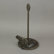 Bear-Themed Rustic Cast Iron Paper Towel Holder - Enhance Your Kitchen with Mountain Cabin Charm and Functional Style - Easy