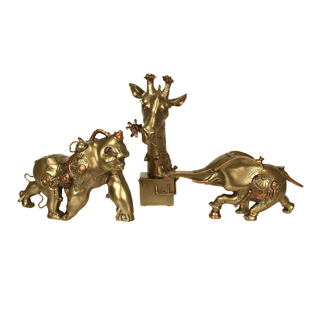 Set of Three Steampunk Sculptures: Mechanical Elephant — Zeckos
